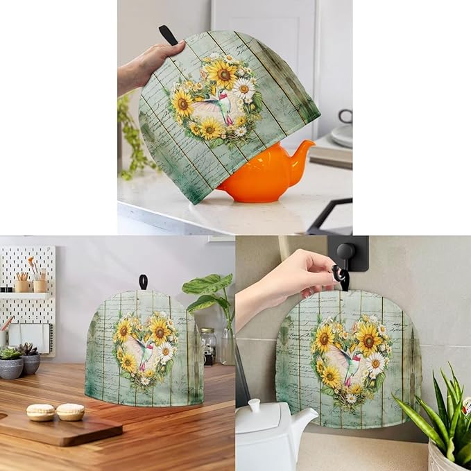 Hummingbird Tea Cozy for Teapot Insulated Vintage Rose Tea Cosy for Teapot Super Soft Tea Cozies Kettle Quilt for Table Hotel Tea Party Restaurant Ideal Gifts for Mother Housewife