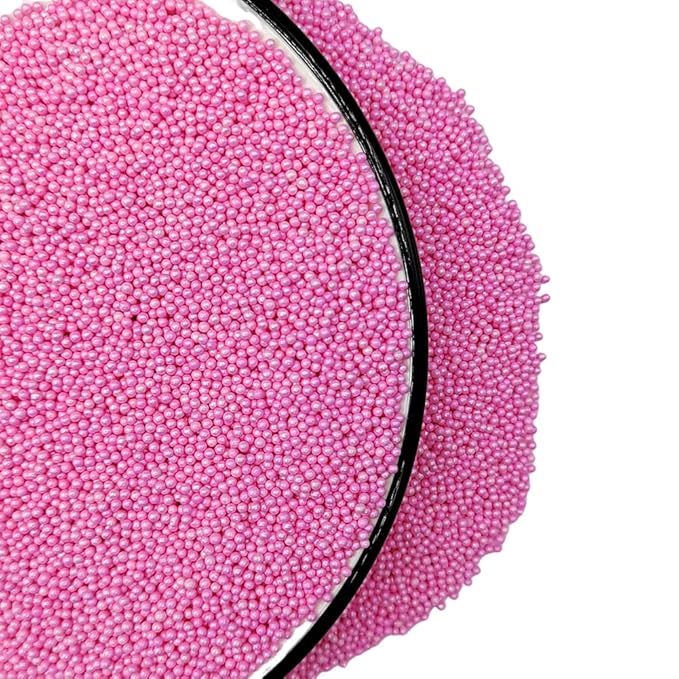 Homankit Pink Nonpareils Sprinkles Edible Cookie Decorations Mini Pearls for Decorating Cake, Baking, Cupcake Toppers, Ice Cream, Donuts 3.88 Ounce