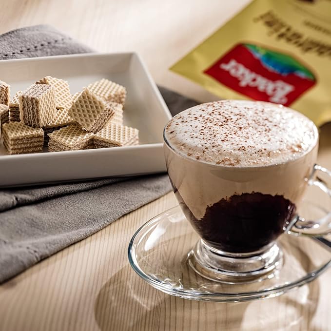 Loacker Quadratini Tiramisu Wafer Cookies LARGE - 30% Less Sugar - Premium Crispy Bite Size Wafers - NON-GMO - LARGE Pack of 6