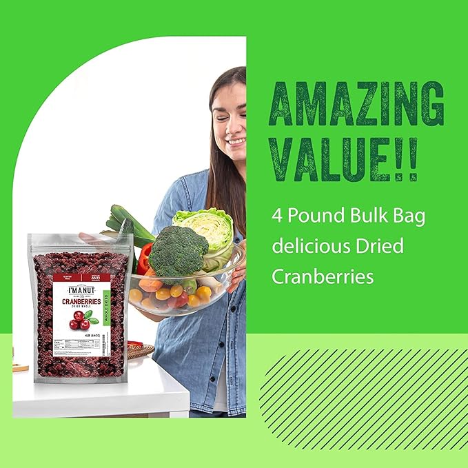 Dried Cranberries Original 2 Pound (32 oz) Batch Tested Gluten & Peanut Free | Resealable Bag | High in Antioxidant | Great for Salads, Cooking and Mixes | Sweetened