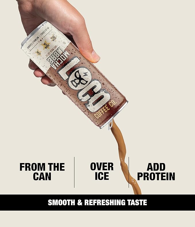 Loco Coffee Mocha Latte 11 Ounce Can, 12 Count | Zero Sugar, 200mg Caffeine | Gluten Free and Dairy Free | Low Calorie Iced Coffee