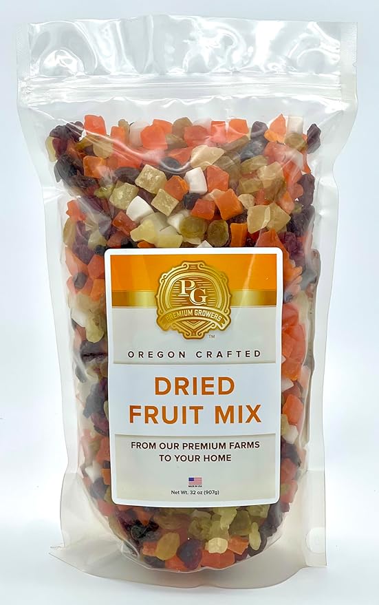 Oregon Premium Growers Healthy Choice Dried Fruit Snacks, 32oz – Natural Trail Mix with Cranberries, Mango, Coconut, Raisins, Oregon Crafted Especially for You