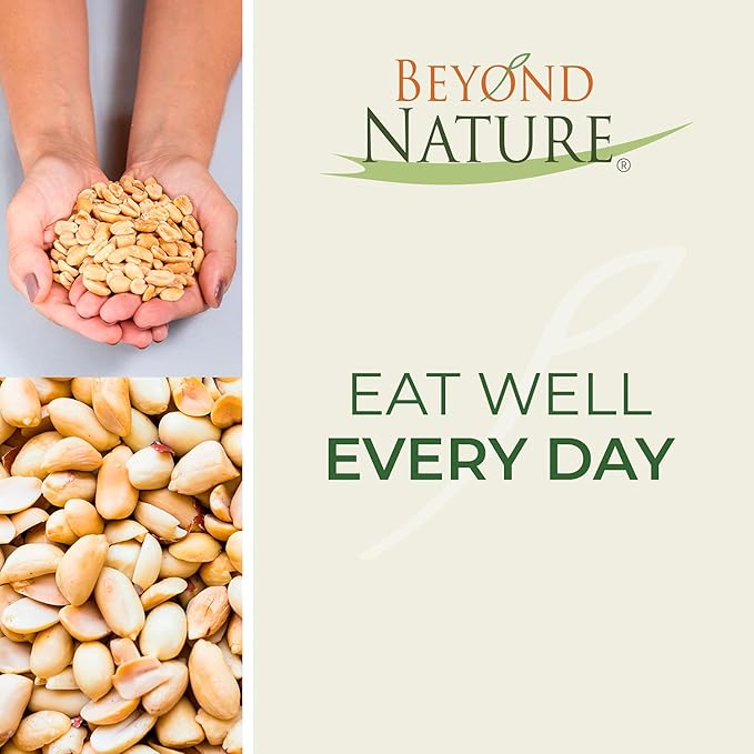 Beyond Nature Dry Roasted Peanuts ??Unsalted 2 Pound (32 oz) Vacuum Sealed Non GMO, No Oil & No Salt, Low Carb, Keto Friendly & Vegan Snack