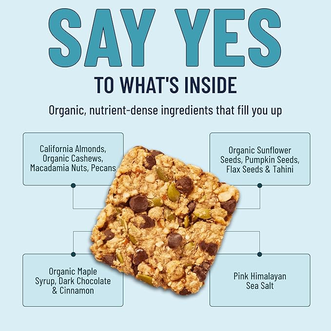 The YES Bar ??Dark Chocolate Chip ??Plant Based Protein, Decadent Snack Bar ??Vegan, Paleo, Gluten Free, Dairy Free, Low Sugar, Healthy Snack, Breakfast, Low Carb, Keto Friendly (Pack of 6)