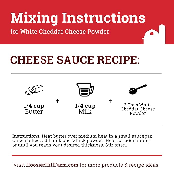 Hoosier Hill Farm White Cheddar Cheese Powder, 1LB (Pack of 1)