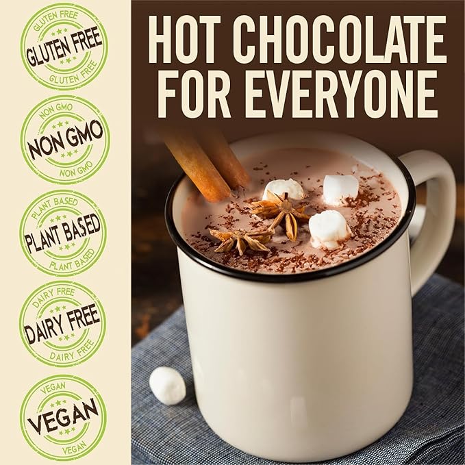 Castle Kitchen Pumpkin Spice Hot Chocolate (4 Pack,14 oz Ea.) - Dairy Free, Vegan Hot Cocoa Mix made With Decadent Dark Chocolate and Natural Flavors - Just Add Water - No Artificial Sweeteners