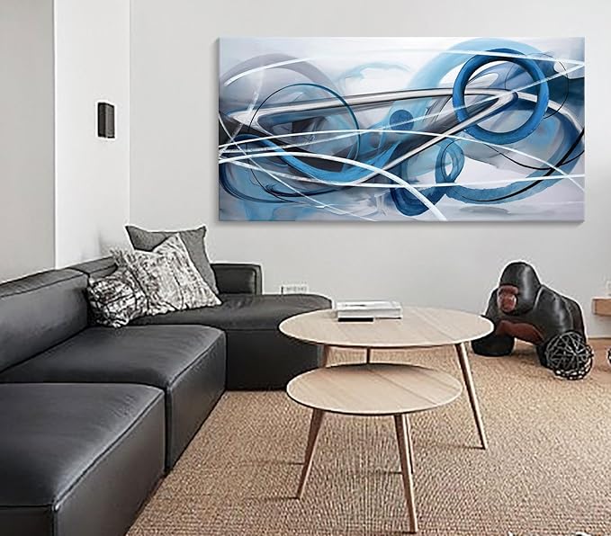 YDYSUNE Blue Abstract Wall Art Modern Canvas Wall Paintings Abstract Artwork for Living Room Pictures for Bedroom Wall Decor Office Home Decoration Size 29횞58IN