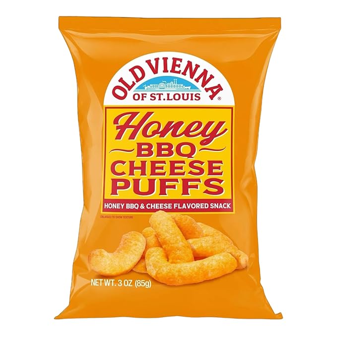 Old Vienna of St. Louis Honey BBQ Cheese Puff 3oz Bag, 3-Pack Sweet & Smoky Flavor Snack (by TranadaCo)