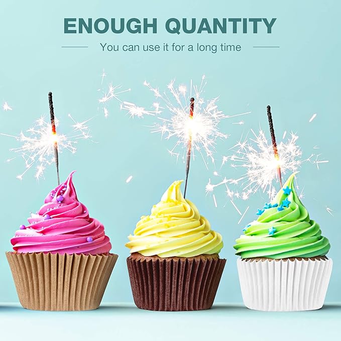 Zonon 1000 Counts Cupcake Liners for Baking Liners Paper Cupcake Wrappers Bulk Cup Cake Cases Muffin Baking Paper Cups for Candy Cooking(Brown White Nature,1.18 Inch-Mini Size)