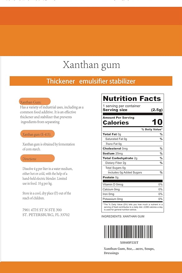 Xanthan Gum - 8 oz - 100% Natural Xanthan Gum Powder - Keto Friendly and Gluten Free - No Carbs for Baking, Xanthan Gum for Thickening and Ice Cream Stabilizer. Vegan Friendly