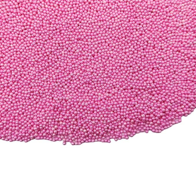 Homankit Pink Nonpareils Sprinkles Edible Cookie Decorations Mini Pearls for Decorating Cake, Baking, Cupcake Toppers, Ice Cream, Donuts 3.88 Ounce