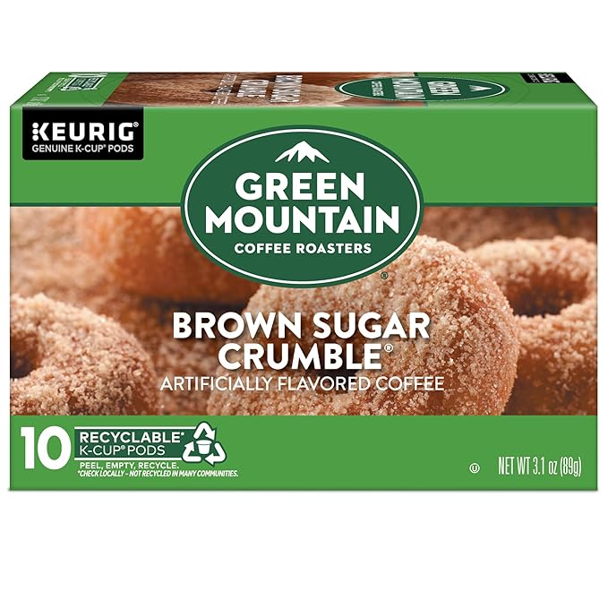 Green Mountain Coffee Roasters Brown Sugar Crumble Keurig Single-Serve K-Cup pods, Medium Roast Coffee, 60 Count (6 Packs of 10)