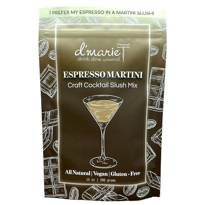 Frozen Cocktail Drink Mix - Makes 8 Espresso Martini Slushies - Drink Powder Pouches for Alcohol - All Natural Low Sugar Mixer, No Blender Needed