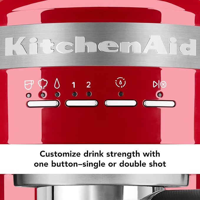 KitchenAid Metal Semi-Automatic Espresso Machine - KES6503, Empire Red, 1.4 Liters