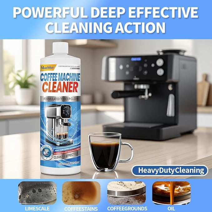 Coffee Machine Descaling Solution 16.9 oz (4 Uses)??Universal Descaler Cleaner Compatible with Keurig,Nespresso,Breville,Delonghi, Ninja - Espresso Coffee Maker Cleaning Solution