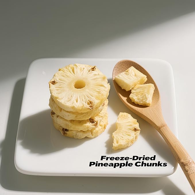 Crunchy Freeze-Dried Pineapple Slices 2oz (60g) - 100% Tropical Snack, No Sugar Added | For Smoothies, Yogurt & Recipes