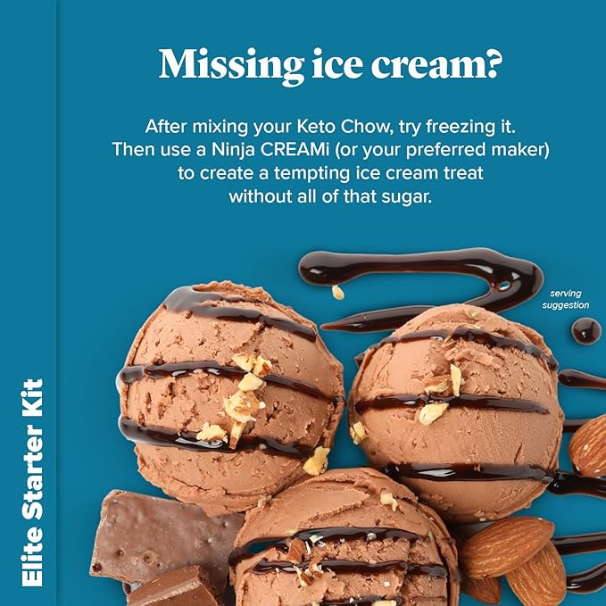 Keto Chow Elite Kit | Keto Meal Replacement Shake Powder | Nutritionally Complete | Low Carb Shakes | Delicious Easy Meal Substitute | Protein Rich Keto Food You Choose The Fat | Single Meal Samples