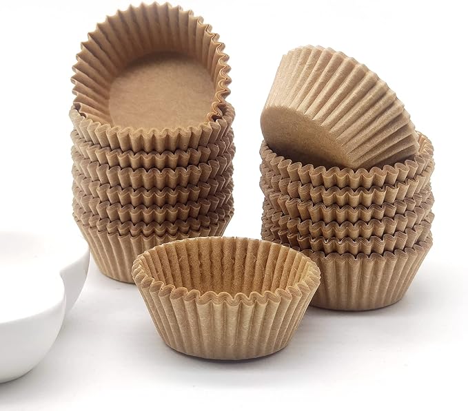 Greaseproof Mini Cupcake Liners, Premium Paper Baking Cups for Party Celebration,(Natural, 300-count)