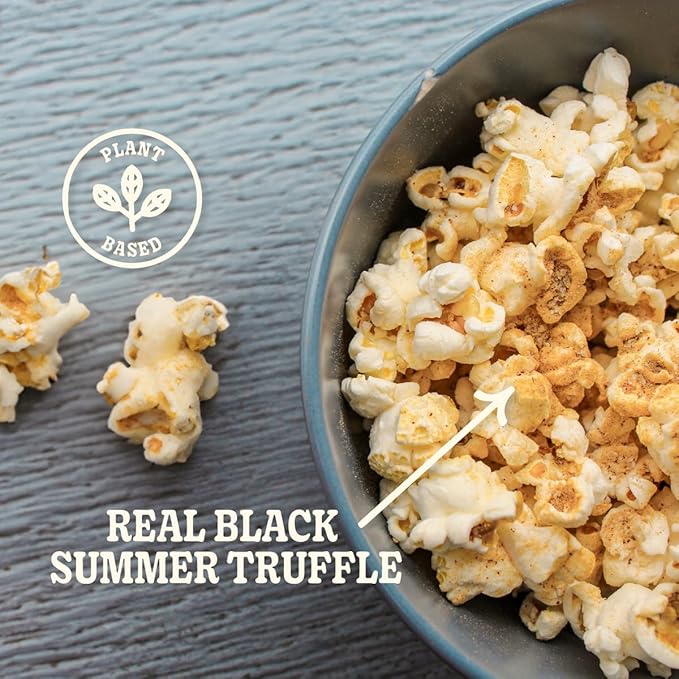 GrownAs Truffle Cheddar Popcorn Seasoning, 2.3 Oz. - Real Black Summer Truffle & Vegan Cheese Flavor, Dairy Free, Soy Free, Non-GMO - Veggies, Noodles & Soup