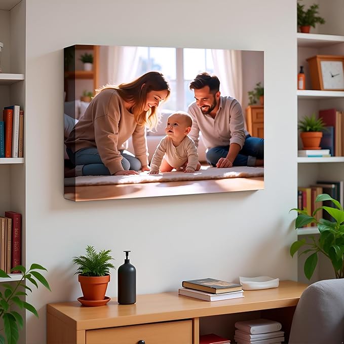 Personalized Custom Canvas Prints, Photo on Canvas Transform Your Photos into Stunning Framed Wall Art-Digitally Printed Photo to Canvas - Ideal for Home Decor, Gifts (48L?쐘36W" 120x90cm)