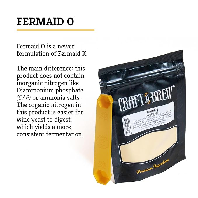 Craft A Brew - Fermaid O - Wine Yeast Nutrient - More Natural Nitrogen Source - At Home Winemaking - Promotes Consistent Wine Fermentations - Used in Beer & Mead Brewing - 1oz
