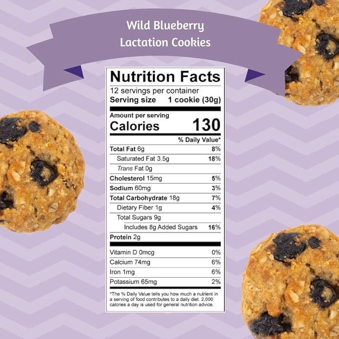 MilkBliss Wild Blueberry Soft Baked Oatmeal Lactation Cookies for Breastfeeding Support to increase Breastmilk Supply, 12 OZ
