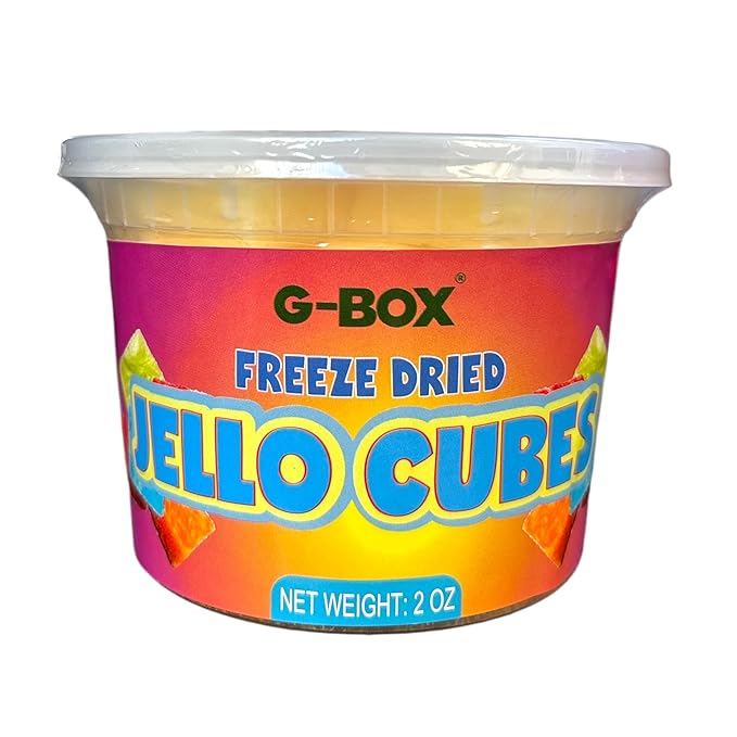 G-Box Freeze-Dried Pineapple Jello Cubes - 2 oz | USA-Made Freeze Dried Jelly| Freeze Dried Candy| Trending TikTok Snack, TikTok Trend Items (Pineapple Jelly Snack)