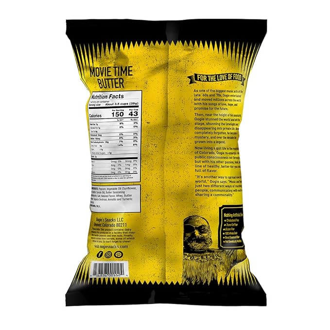 Oogie's Gourmet Popcorn | 20 Pack | Movie Time Butter Flavor | Gluten Free Popcorn Snacks | 1oz Individual Bags