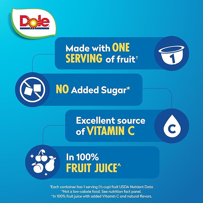 Dole Cherry Mixed Fruit Fruit Bowls Snack in 100% Fruit Juice 12 - 4 oz Cups