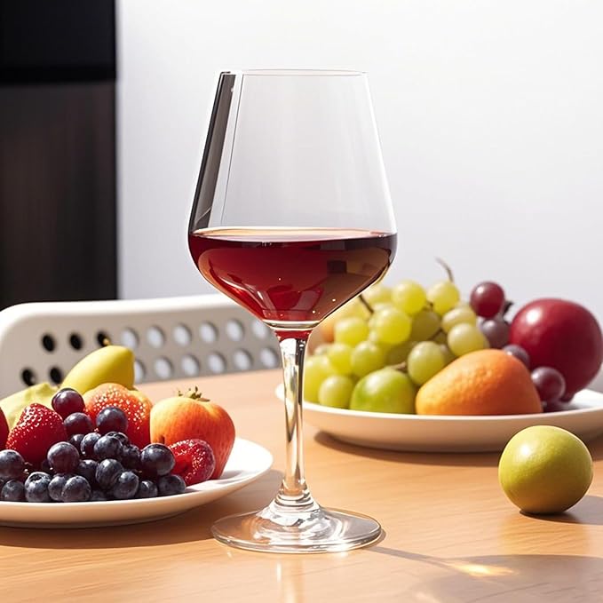 10-ounce Unbreakable Plastic Acrylic Stem Wine Glasses, set of 6-clear, Red or White Wine Glass, Dishwasher Safe, BPA Free (clear, Medium)