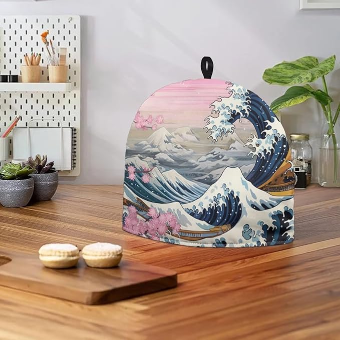 's Starry Sky 3D Printed Teapot Cover Decorative Dome Shaped Large Tea Cosy Dust Cover Home Kitchen Decoration Teapot Cover for Keeping Warm Insulated Kettle Cover