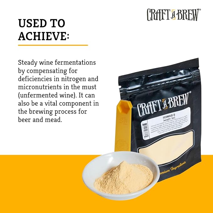 Craft A Brew - Fermaid O - Wine Yeast Nutrient - More Natural Nitrogen Source - At Home Winemaking - Promotes Consistent Wine Fermentations - Used in Beer & Mead Brewing - 1oz