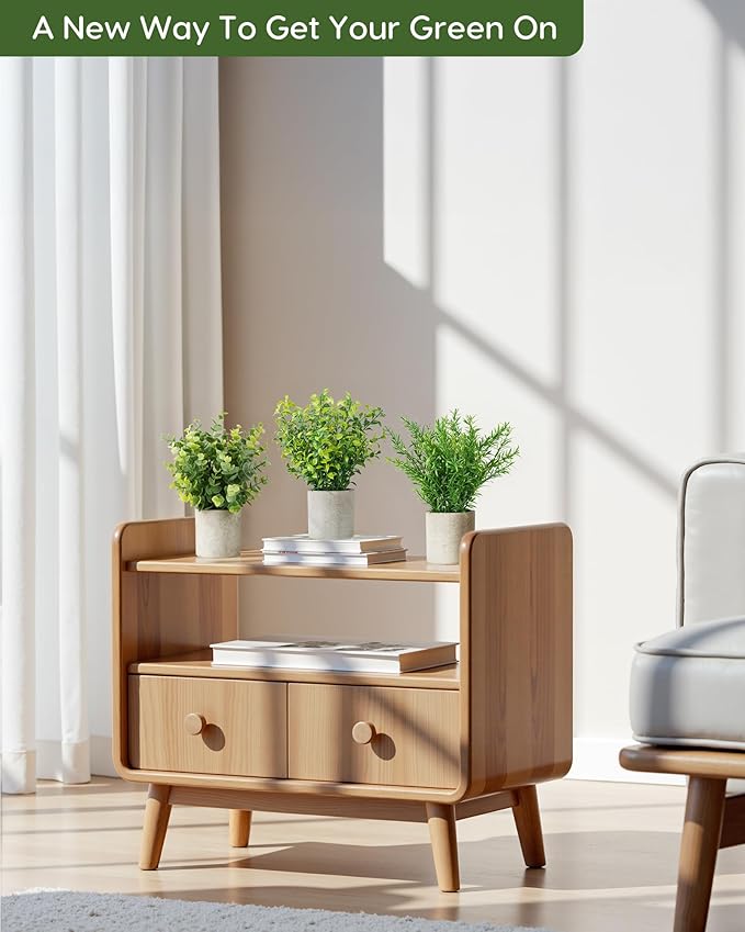 Velener 3 PCS Small Fake Eucalyptus Plant Artificial Potted Plants Indoor for Desk, Shelf, Home Decor Realistic Faux Plant for Office, Bathroom/Living Room Decoration (Sage Green)