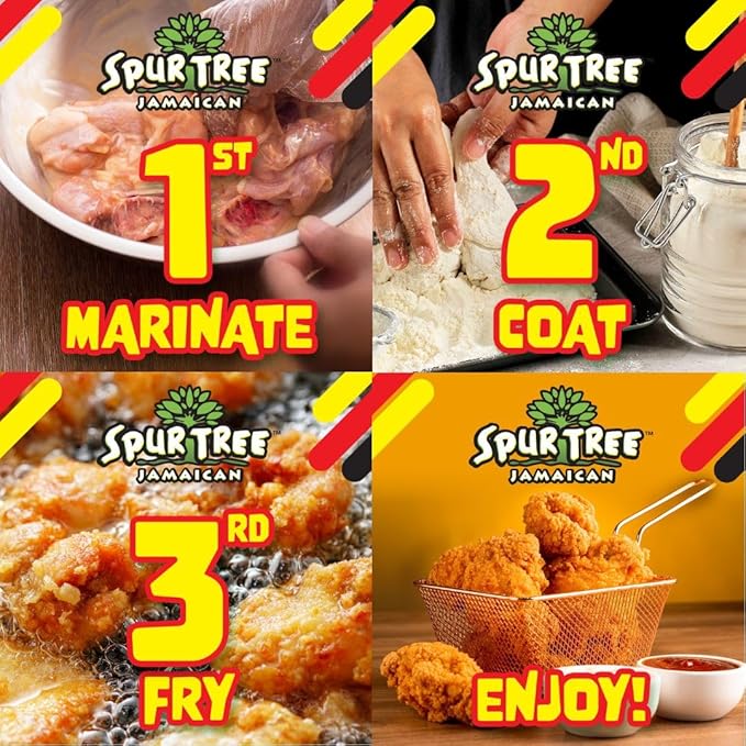 Spur Tree Jamaican Island Style Chicken Mix - Seasoned Coating for Crispy Flavor - Frying Magic for Deliciously Easy Meals - 3 Lbs