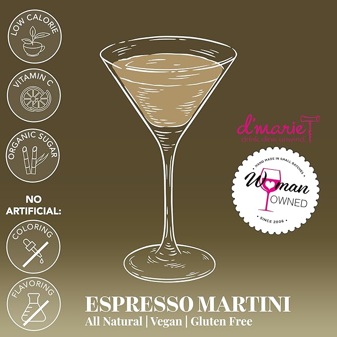 Frozen Cocktail Drink Mix - Each Bag Makes 8 Espresso Martini Slushies - Drink Powder Pouches for Alcohol - All Natural Low Sugar Mixer, No Blender Needed, 3 Pack