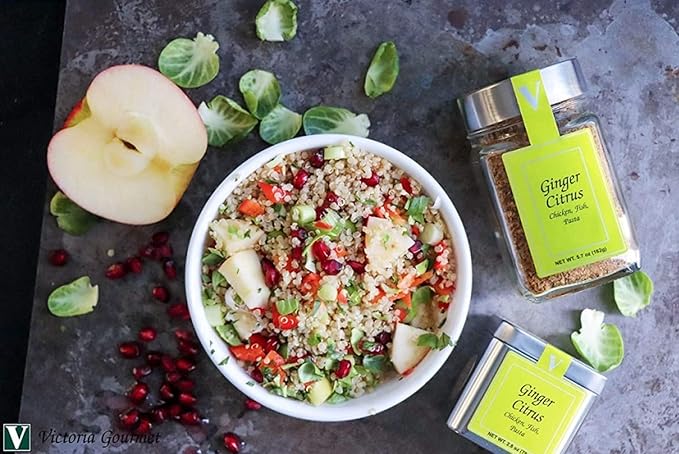 Ginger Citrus Seasoning (5.7 oz. Jar) blends the warm, pungent flavor of ginger and the tart bright taste of orange and lemon for a delicious taste experience that's a perfect complement to chicken, fish or pasta.