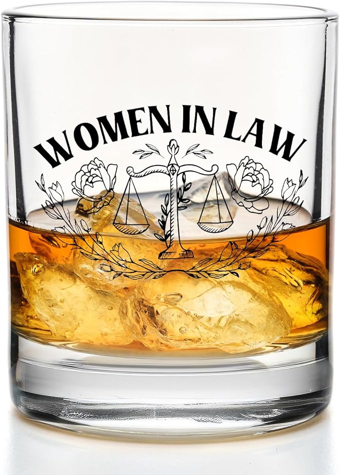 Lawyer Gifts for Women Whiskey Glasses 10 oz, Cool Gifts for Attorneys Lawyers, Women in Law Old Fashioned Rocks Glasses for Drinking Scotch Bourbon Cocktail Liquor Vodka
