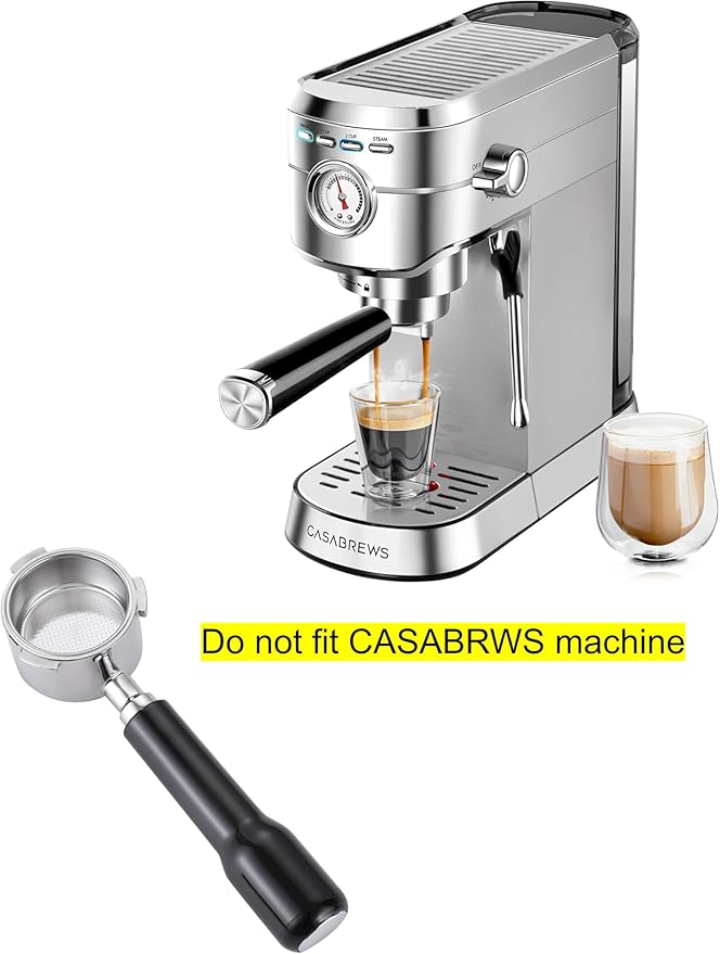 51mm Bottomless Portafilter Compatible with DeLonghi EC680 and EC685 Espresso Machine Stainless Steel Portafilter Along with Espresso Filter Basket Coffee Bottomless ABS Plastic