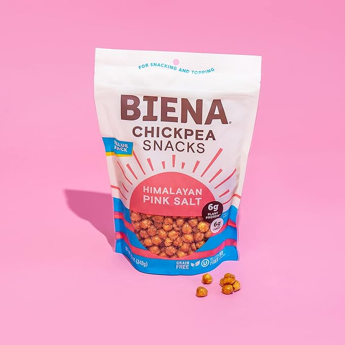 BIENA Roasted Chickpea Snacks ??Himalayan Salt, 1 Value Pack ??Crispy Salted Chickpeas Loaded with Protein & Fiber - Delicious, Healthy Snacks for Adults and Kids (Pack of 2)