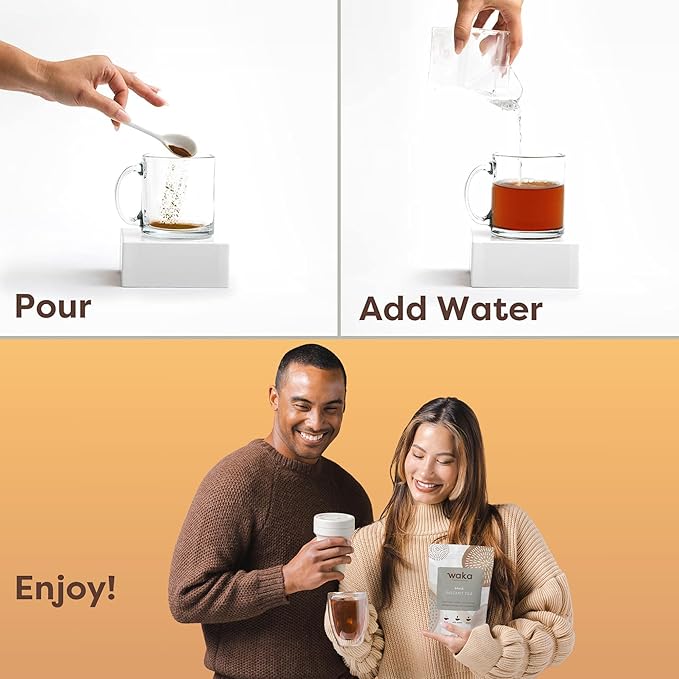 Waka Instant Black Tea Mix, Kenyan - 100% Tea Leaves, No Additives, Unsweetened Sample/Travel Size Tea Powder - Easy Quick Hot and Iced Teas, Up to 20 Cups or 5 Quarts (.45oz)