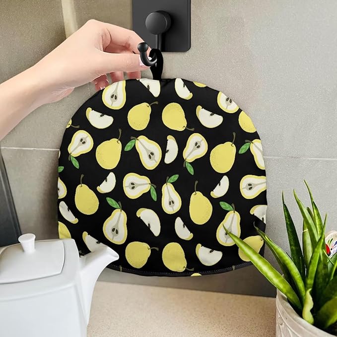 Yellow Pear Print Tea Cozy Creative Insulated Tea Cosy Extra Thick Home Kitchen Decoration Creative Gifts Dust Teapot Cover Kitchen Accessories for Travel