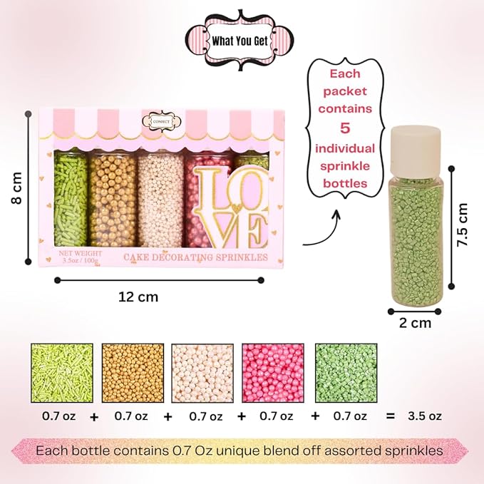Confect Fusion Mashup Sprinkles FM Multipack 28 100 GMS for Cake Cupcake D챕cor, Multicolor