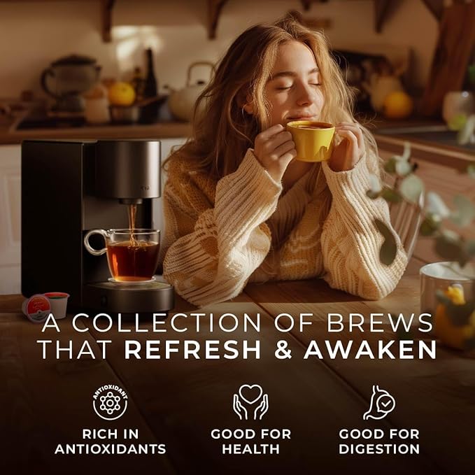 Gya Tea Co Mid-Day Refresh Tea Gift Set (16 ct) - Assorted Tea Pod Variety Pack with Ceylon, Lemon, Oolong & Earl Grey 4 Flavors for Refresh & Energy