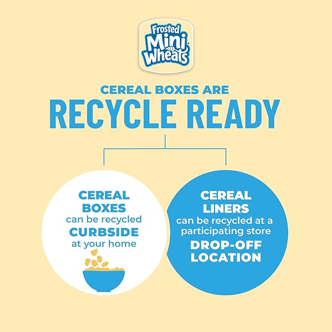 Kellogg's Frosted Mini-Wheats Breakfast Cereal Cups, High Fiber Cereal, Kids Snacks, Original, 30oz Case (12 Cups)