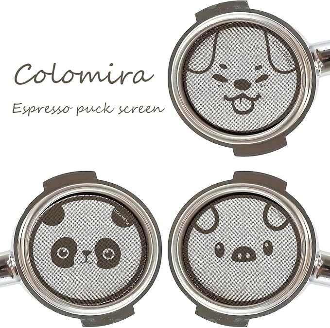 53.5mm Espresso Puck Screen, Lower Shower Screen, Metal Coffee Reusable Filter for 54mm Espresso Portafilter Basket, 1.7 Thickness(Panda)