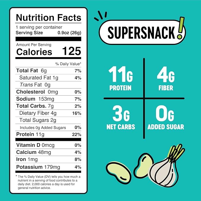 The Only Bean High Protein Snacks, Healthy Snacks for Adults and Kids, Vegan and Low Carb Snacks, Individual Gluten Free Keto Snacks - Edamame Beans Snack (Ranch) - 0.9oz (Pack of 10)