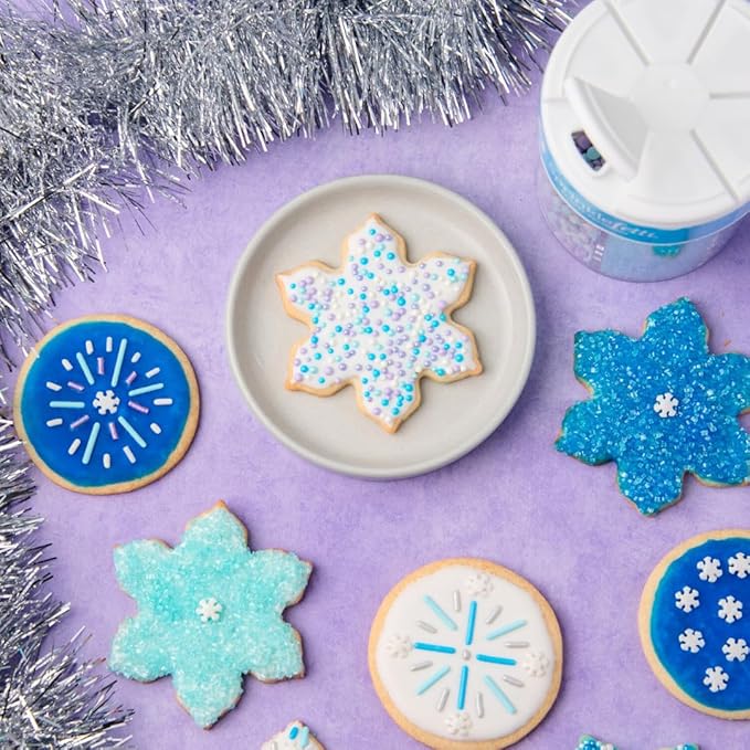 Sweets Indeed Sprinkles 6 Cell Edible Sprinkle Mix Jimmies Perfect for Cake Decorations Baking Ice Cream Cookies Cupcake Topper (Winter)