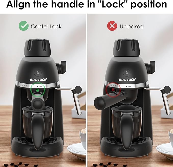 Coffee Machine, 3.5 Bar Espresso Cappuccino Machine with Milk Frother, 1-4 Cup Portable Coffee Maker for Latte, Cappuccino, 800W, Black