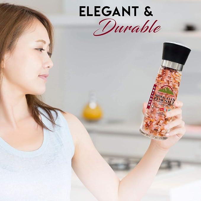 Himalayan Chef Pink Salt with Chipotle, Tall Glass Grinder, 10.58 Oz