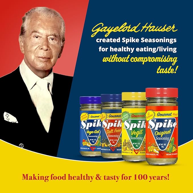 Spike Original All-Purpose Seasoning Salt, Herb, Veggie & Spice Blend 6-Pack ??MSG-Free Seasonings & Spices, 3 Oz Ea